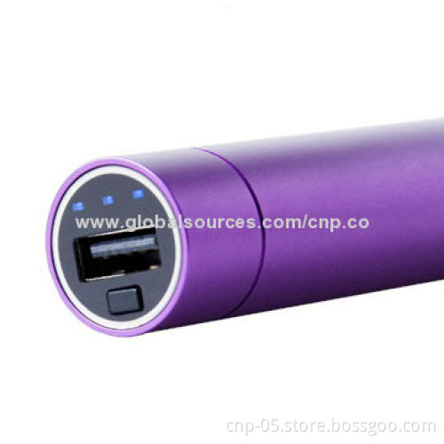 2,200mAh Aluminum External Battery Charger Stick with LED Power Indicator
